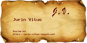 Jurin Vitus névjegykártya